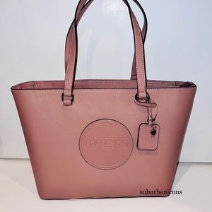 New Pink GUESS Purse Hand Bag Tote NWT Satchel Dusty Mauve Jaxon Travel